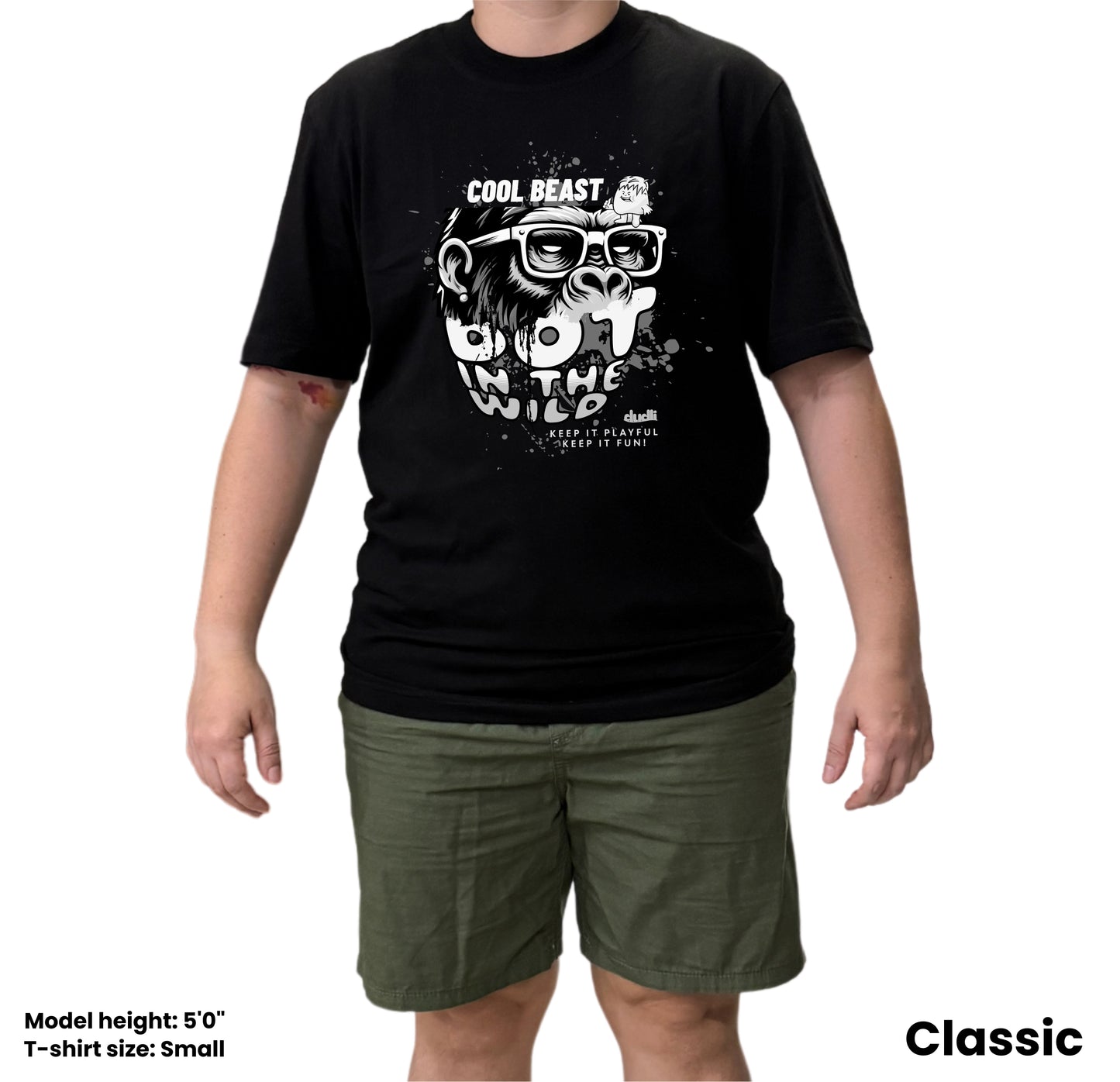 Dudli Graphic Tees Cool Beast Mono - Black - regular_fit