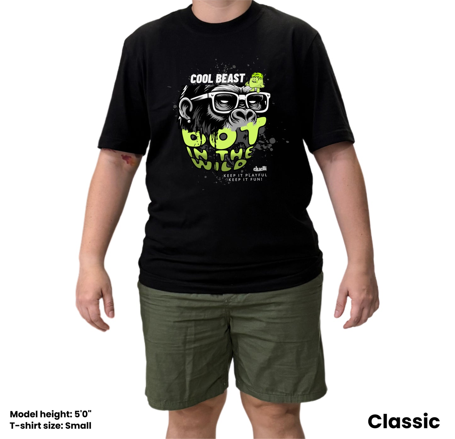 Dudli Graphic Tees Cool Beast Neon - Black - regular_fit