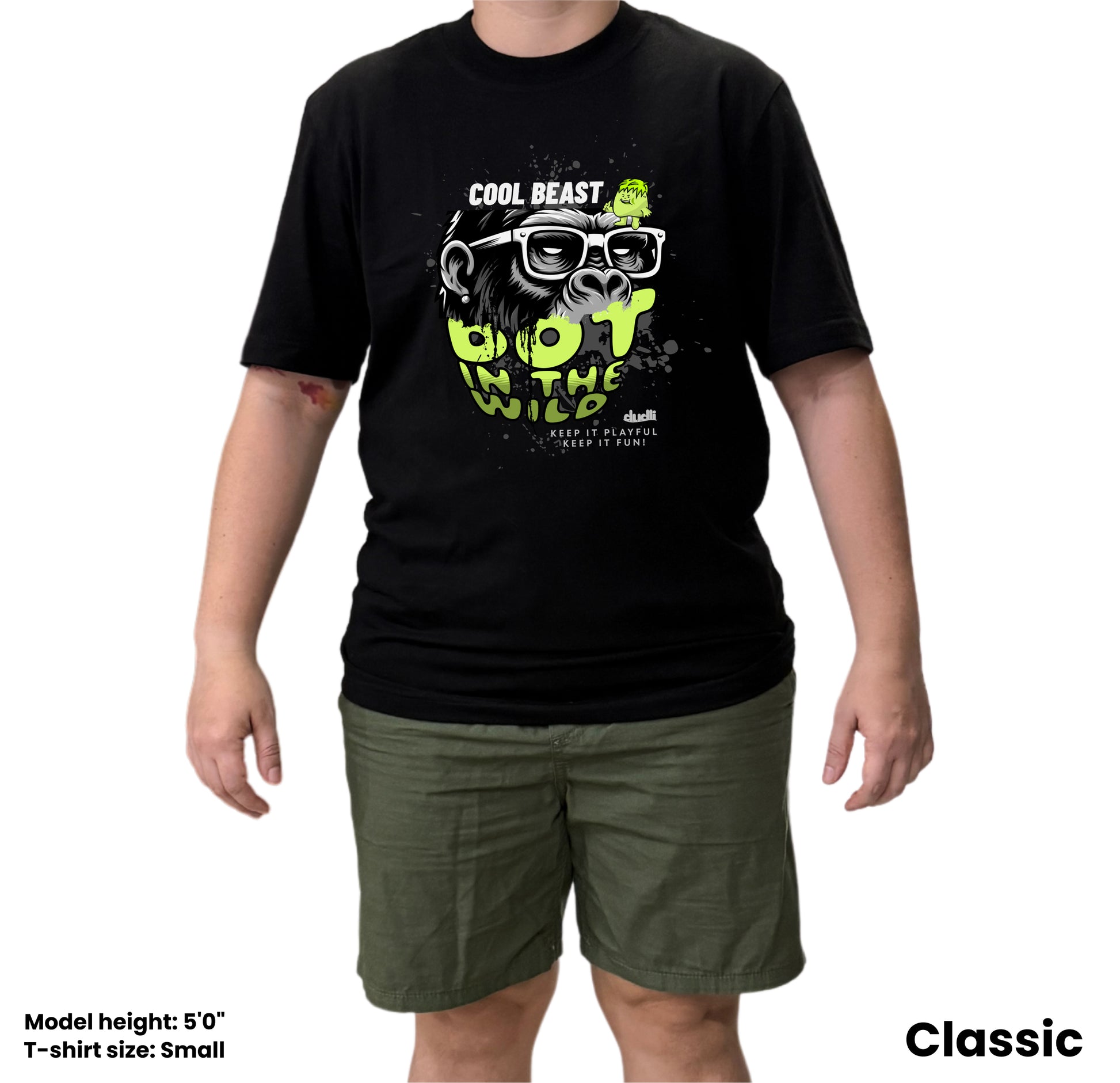 Dudli Graphic Tees Cool Beast Neon - Black - regular_fit