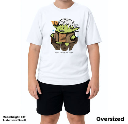 Dudli Graphic Tees YoDot - White - oversized_fit