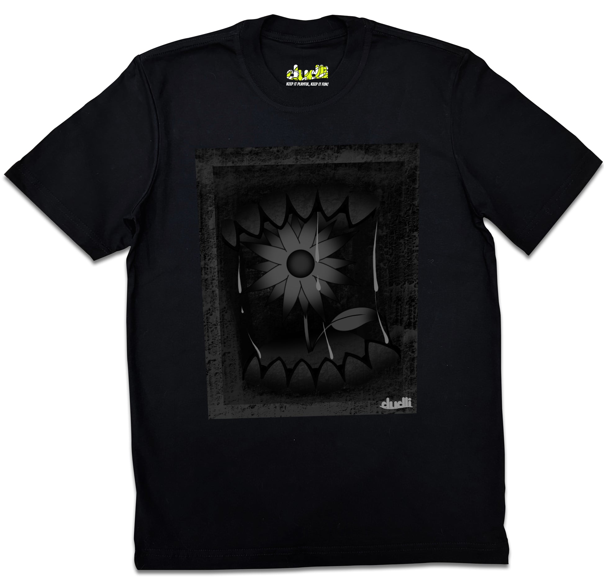 Dudli Playful Graphic Tshirts - Dark - Dark Bite - Steel - regular_fit
