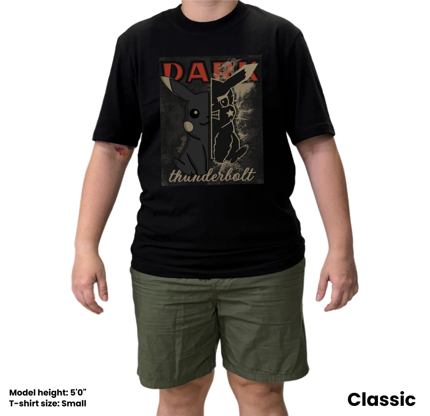 Dudli Playful Graphic Tshirts - Dark - Dark Thunderbolt - Flare - regular_fit