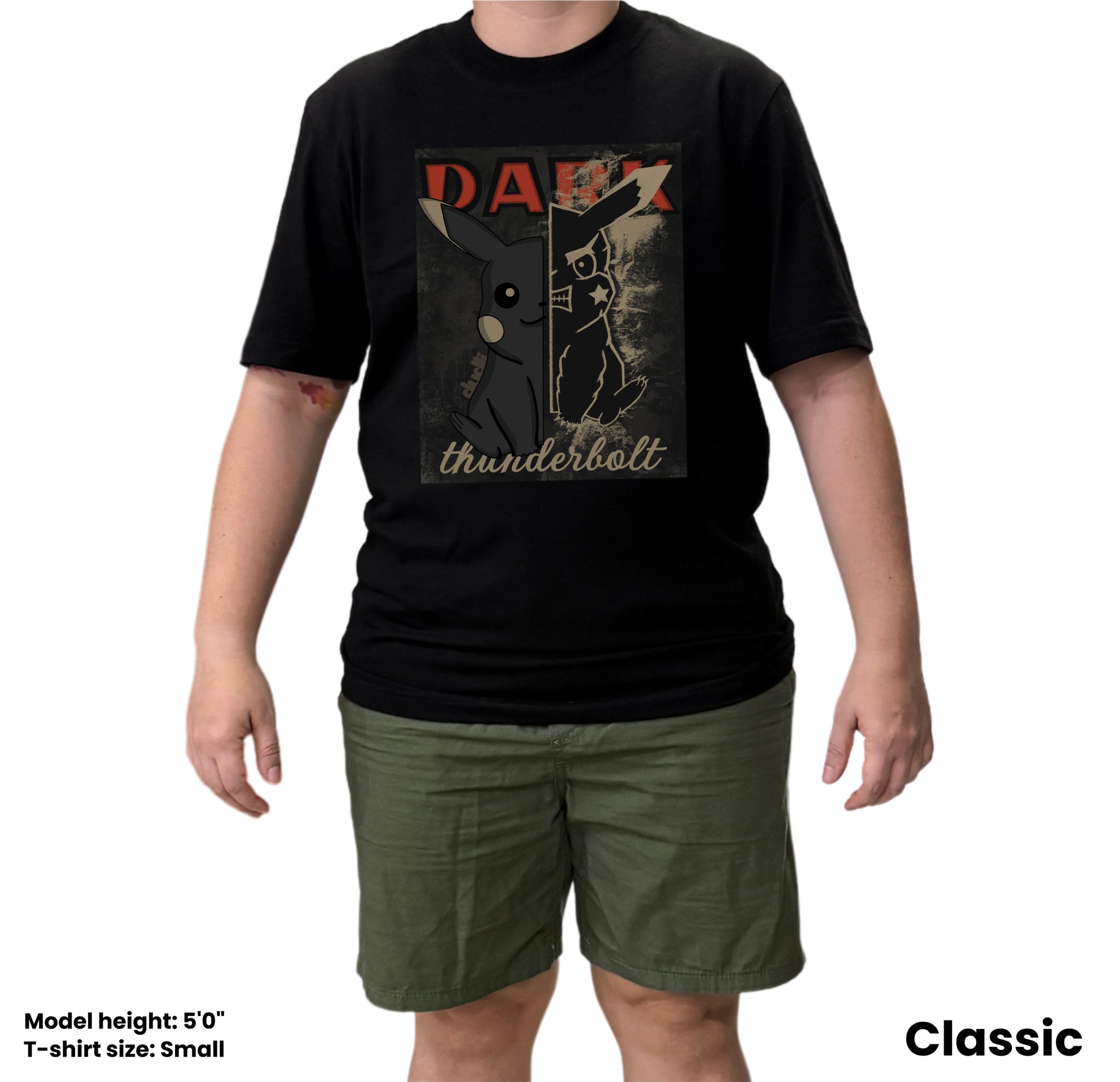 Dudli Playful Graphic Tshirts - Dark - Dark Thunderbolt - Flare - regular_fit