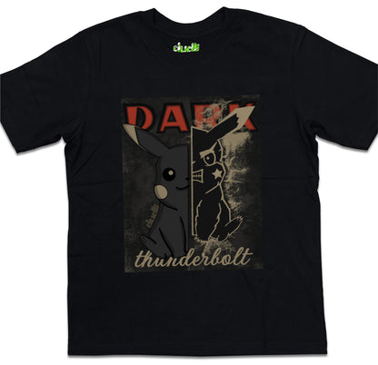 Dudli Playful Graphic Tshirts - Dark - Dark Thunderbolt - Flare - oversized_fit