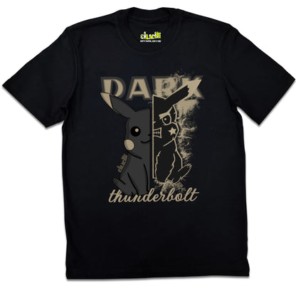 Dudli Playful Graphic Tshirts - Dark - Dark Thunderbolt - Shadow - regular_fit