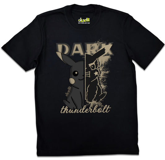 Dudli Playful Graphic Tshirts - Dark - Dark Thunderbolt - Shadow - regular_fit