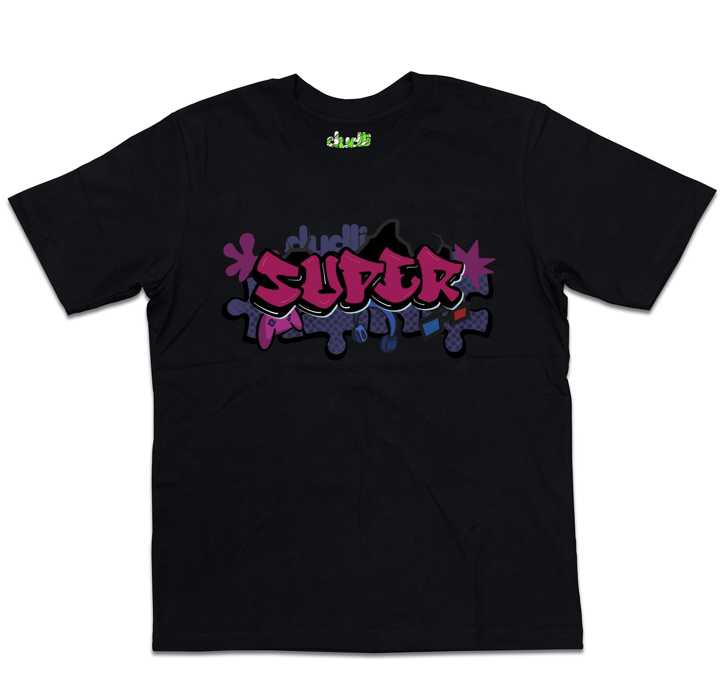 Dudli Playful Graphic Tshirts - Graffitti - SUPER - Bubble Gum - oversized_fit