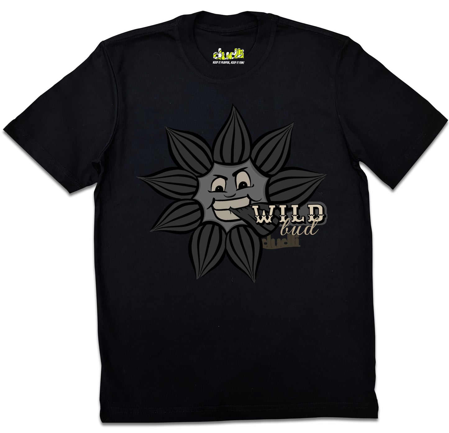 Dudli Playful Graphic Tshirts - Dark - Wild Bud - regular_fit