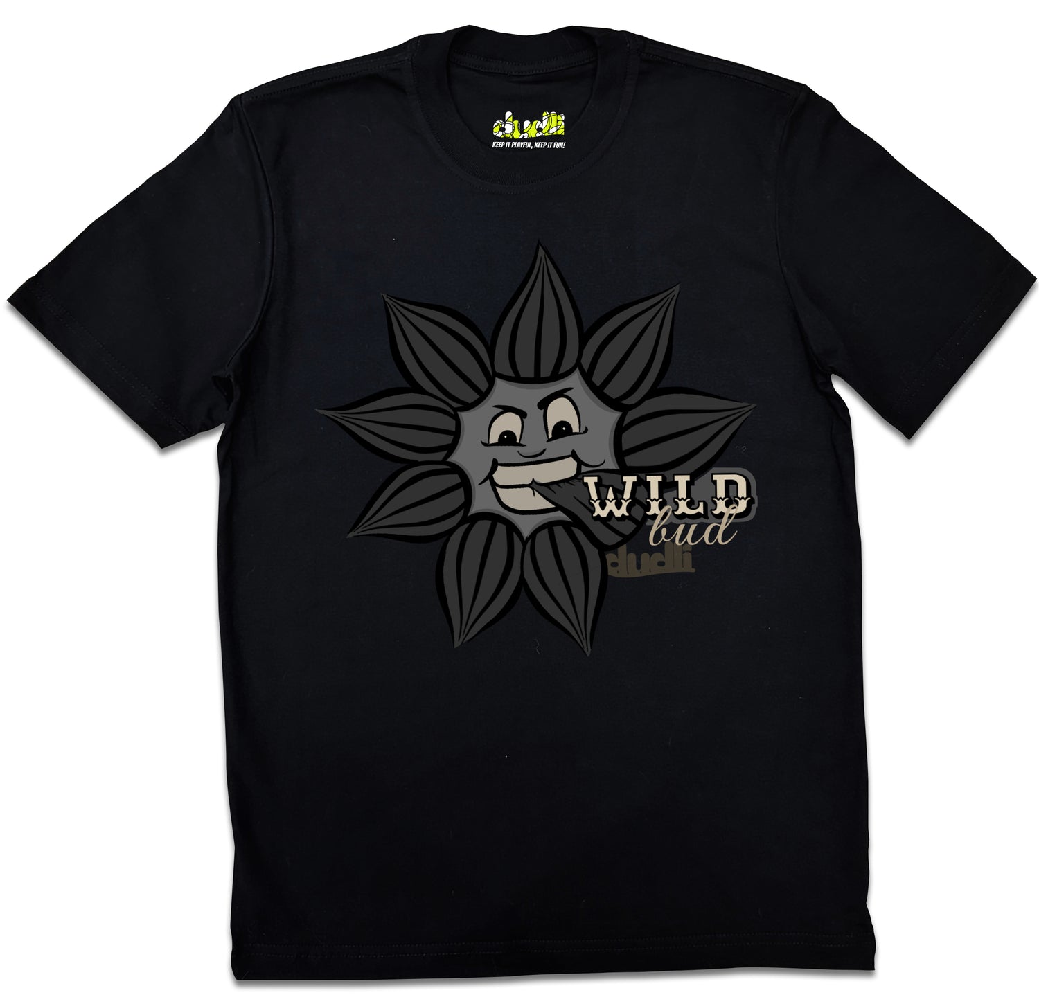 Dudli Playful Graphic Tshirts - Dark - Wild Bud - regular_fit