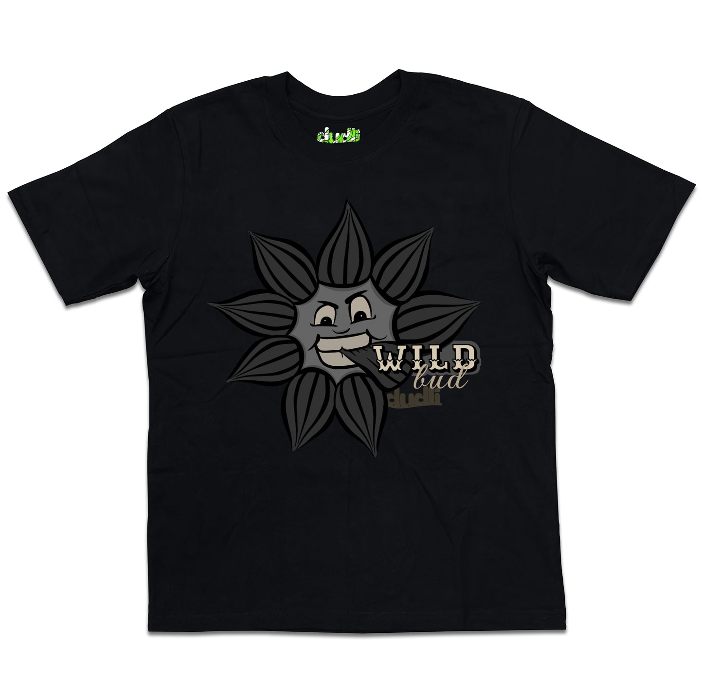 Dudli Playful Graphic Tshirts - Dark - Wild Bud - oversized_fit