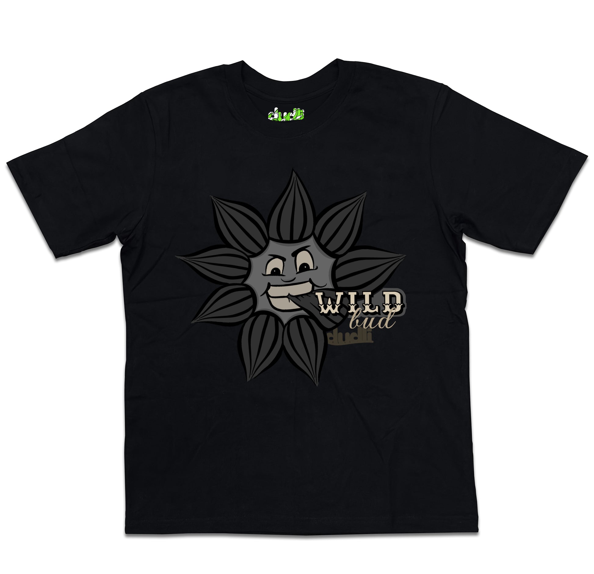 Dudli Playful Graphic Tshirts - Dark - Wild Bud - oversized_fit