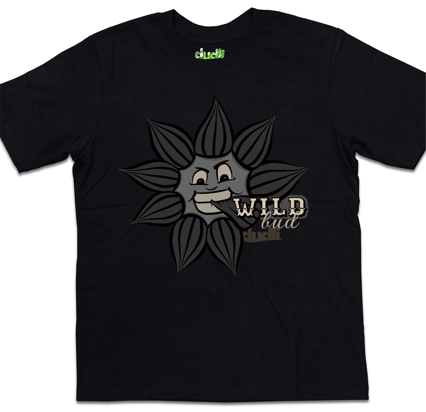 Dudli Playful Graphic Tshirts - Dark - Wild Bud - oversized_fit