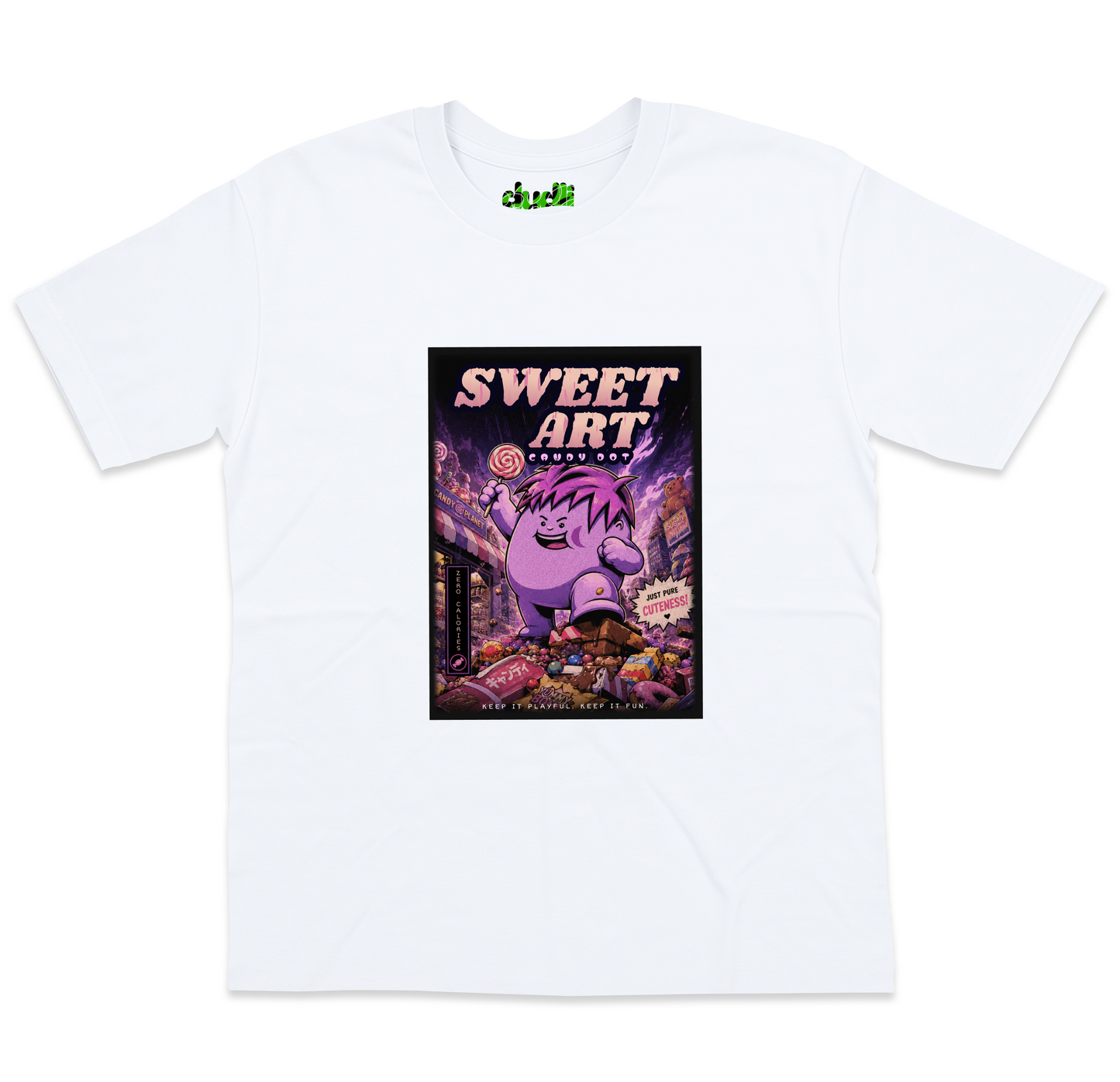 Candy Dot Anime - White oversized_fit