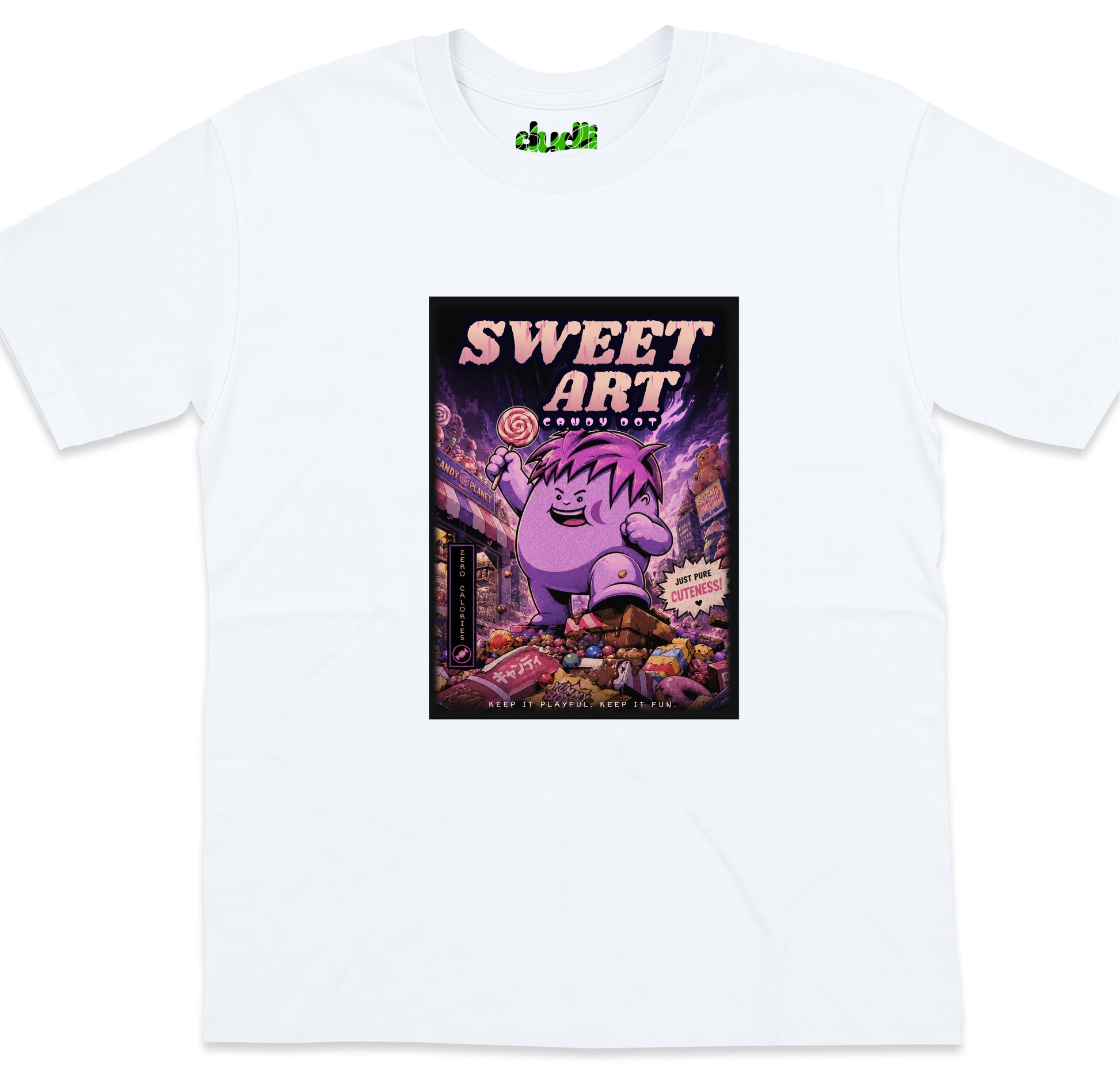 Candy Dot Anime - White oversized_fit