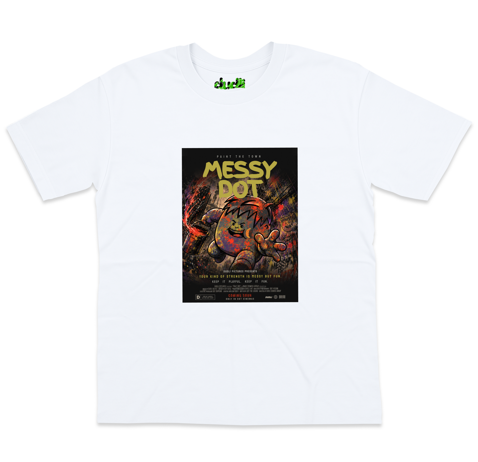 Messy Dot Movie - White - oversized_fit