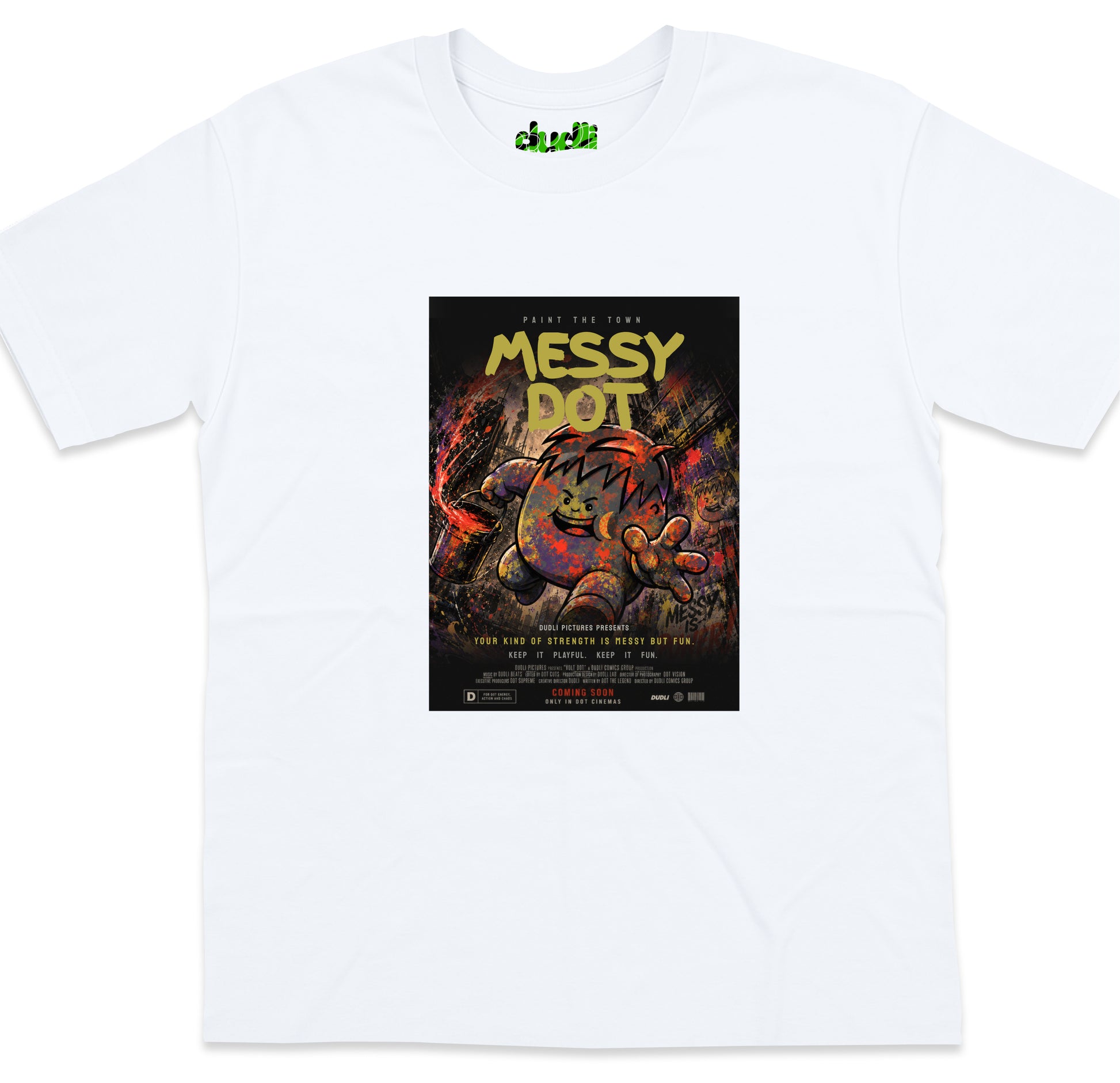 Messy Dot Movie - White - oversized_fit