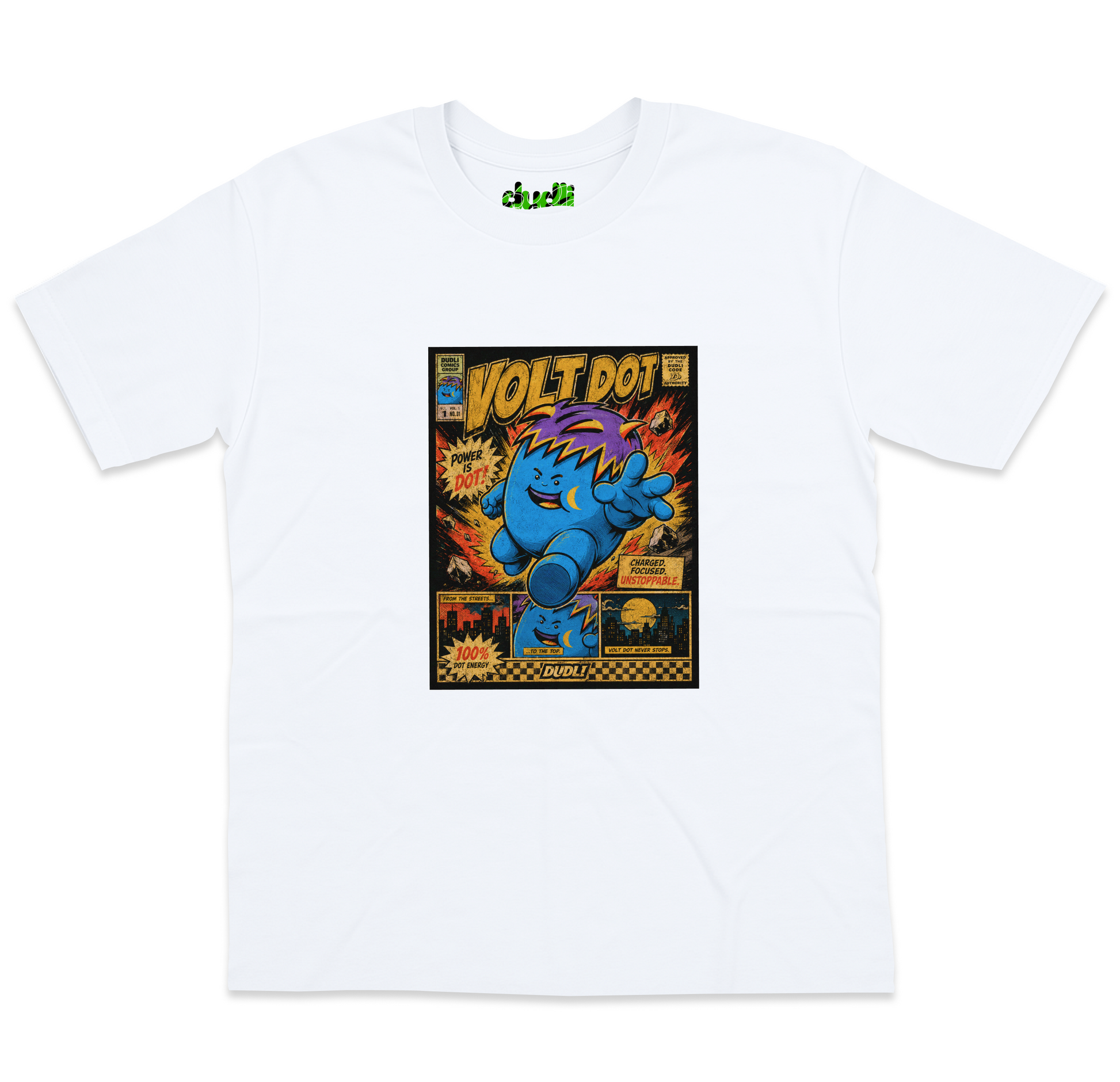 Volt Dot Comics - White oversized_fit