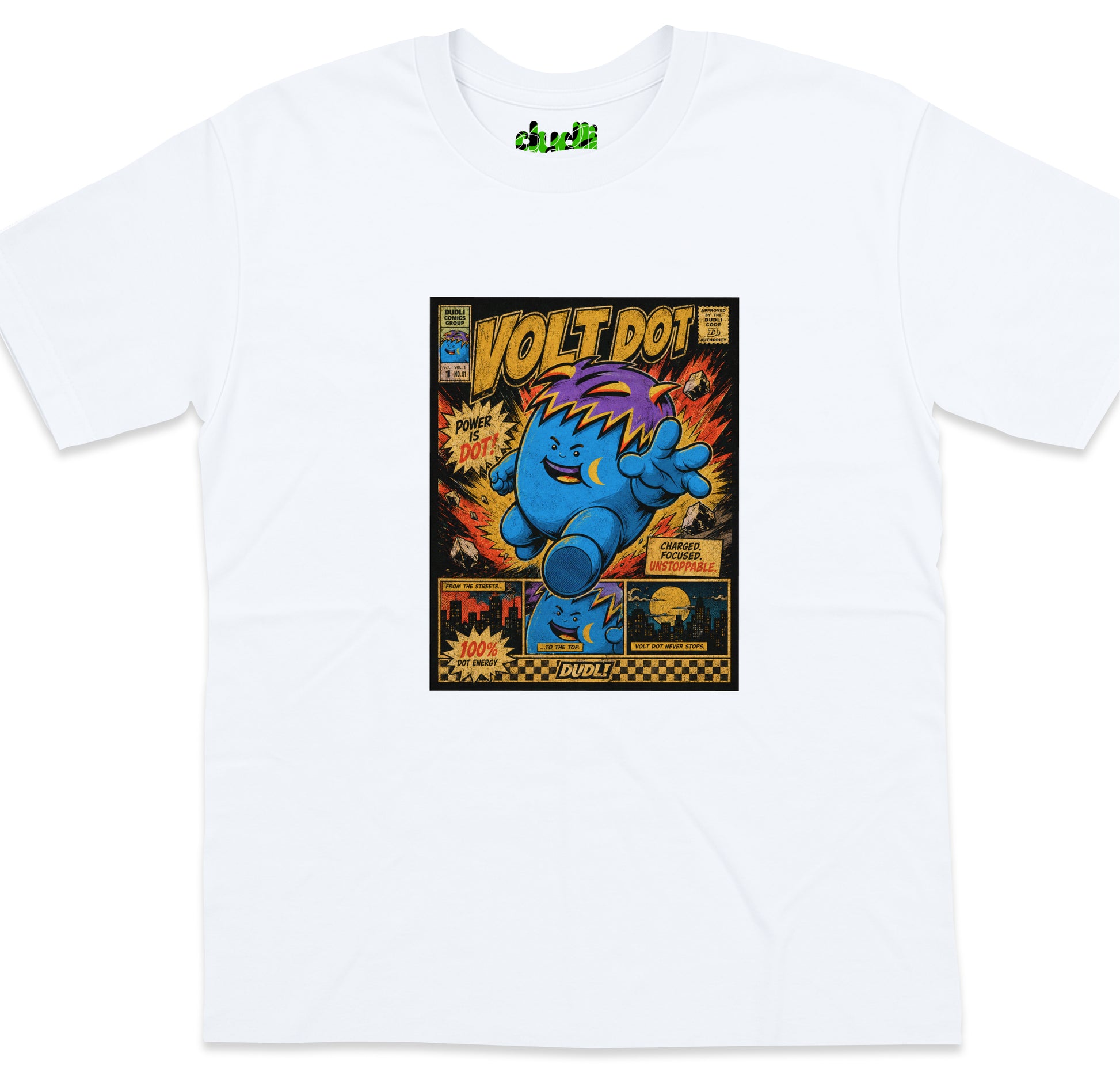 Volt Dot Comics - White oversized_fit