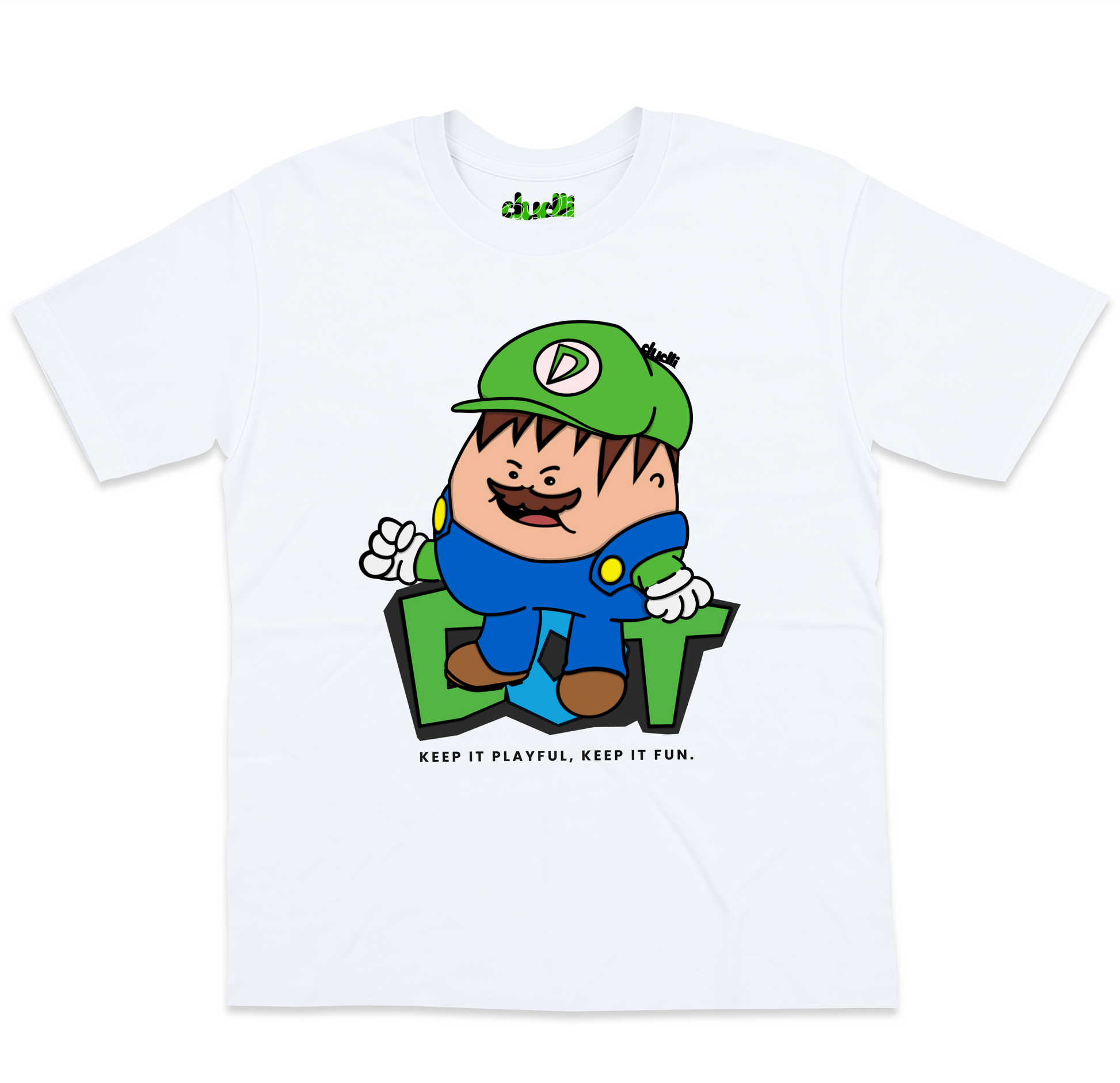 Dudli Playful Graphic T-shirts | Bro Dot (Dot Lab) - White - oversized_fit