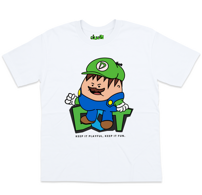 Dudli Playful Graphic T-shirts | Bro Dot (Dot Lab) - White - oversized_fit