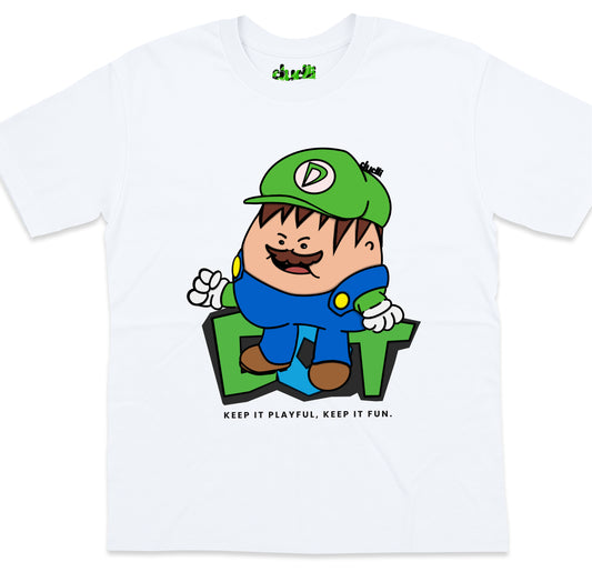 Dudli Playful Graphic T-shirts | Bro Dot (Dot Lab) - White - oversized_fit