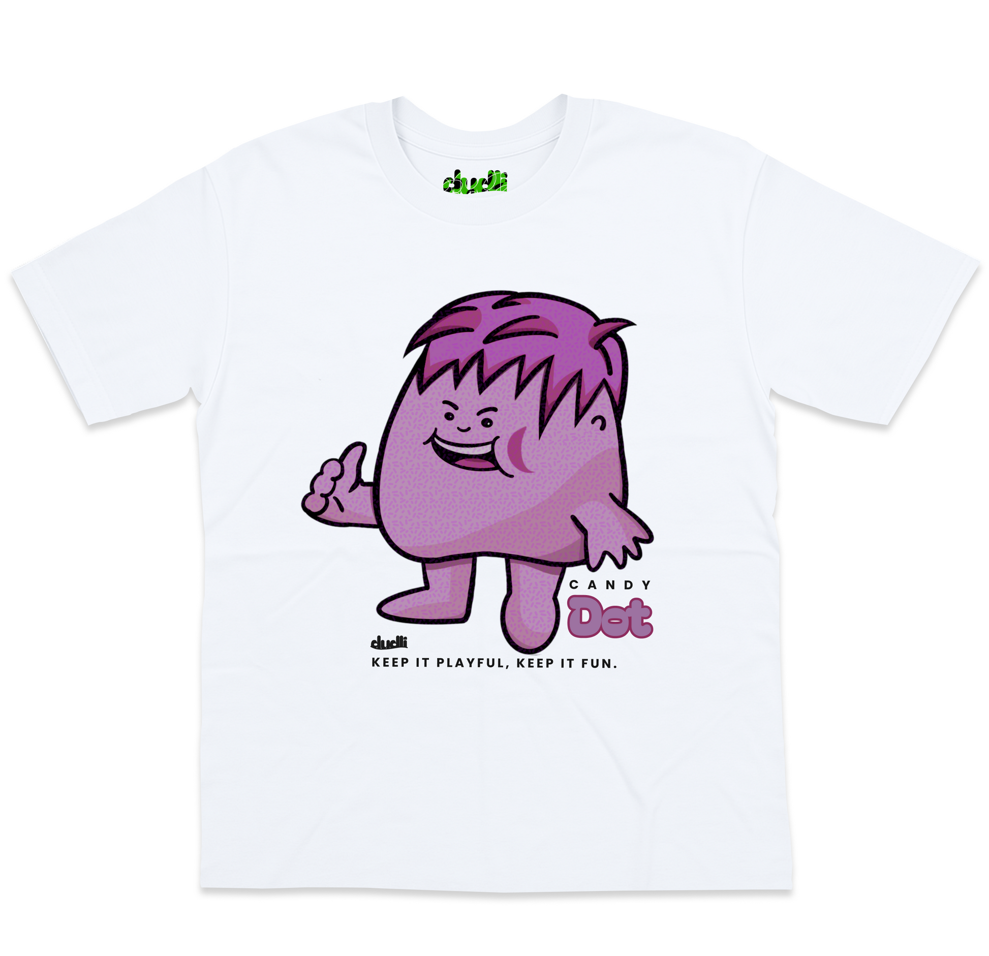Dudli Graphic Tees - Candy Dot (Dot Lab) - White - oversized_fit