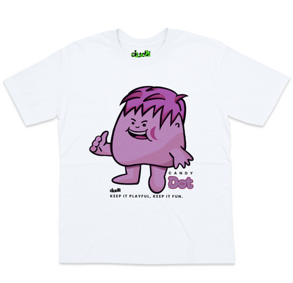 Dudli Graphic Tees - Candy Dot (Dot Lab) - White - oversized_fit