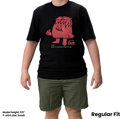 Dudli Playful Graphic Tshirts - Dot Lab Clay Dot - Black - regular_fit