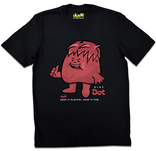 Dudli Playful Graphic Tshirts - Dot Lab Clay Dot - Black - regular_fit