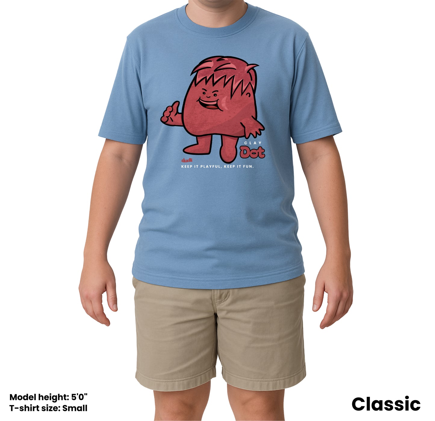 Dudli Playful Graphic Tshirts - Dot Lab Clay Dot - Sky - regular_fit