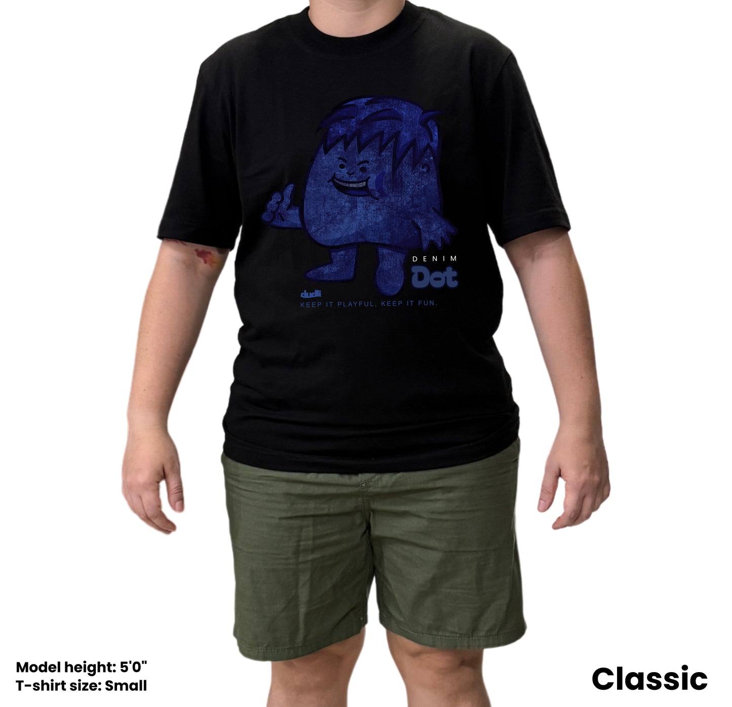 Dudli Playful Graphic Tshirts - Shadow - model - regular_fit