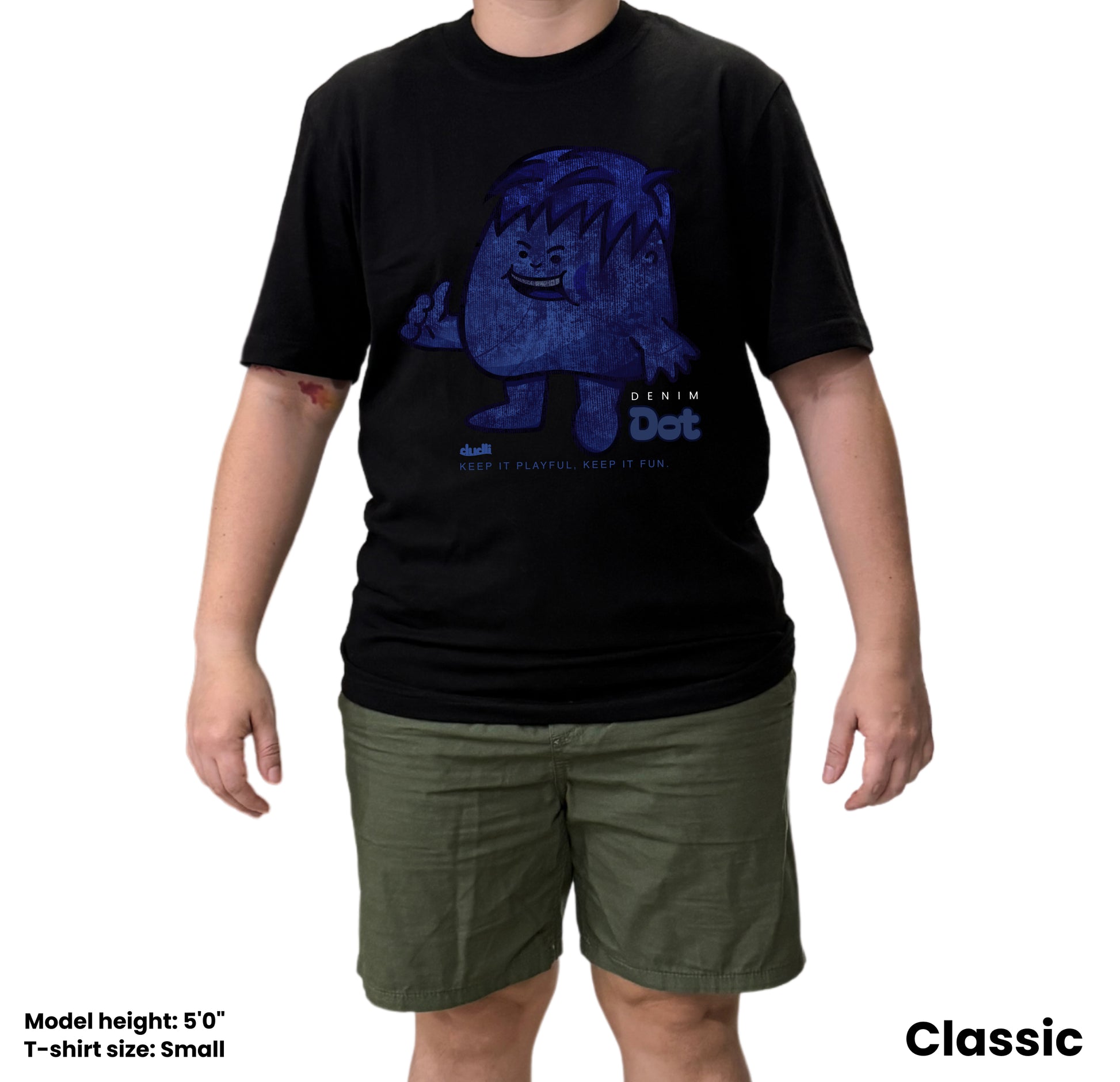Dudli Playful Graphic Tshirts - Shadow - model - regular_fit