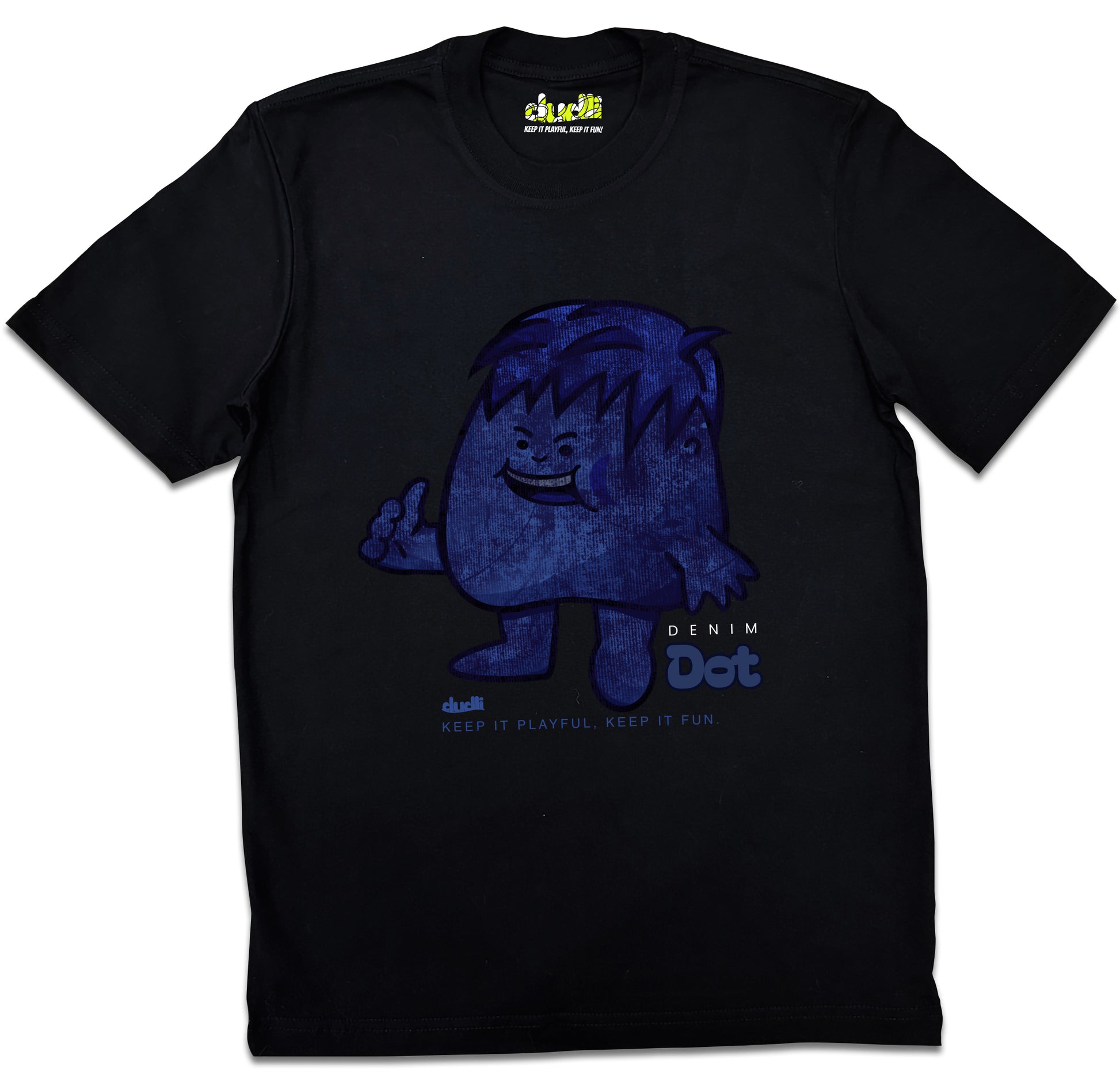 Dudli Playful Graphic Tshirts - Denim Dot - Dot Lab - regular_fit