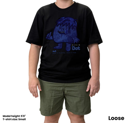 Dudli Playful Graphic Tshirts - Denim Dot - Dot Lab - oversized_fit