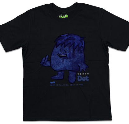 Dudli Playful Graphic Tshirts - Denim Dot - Dot Lab - oversized_fit