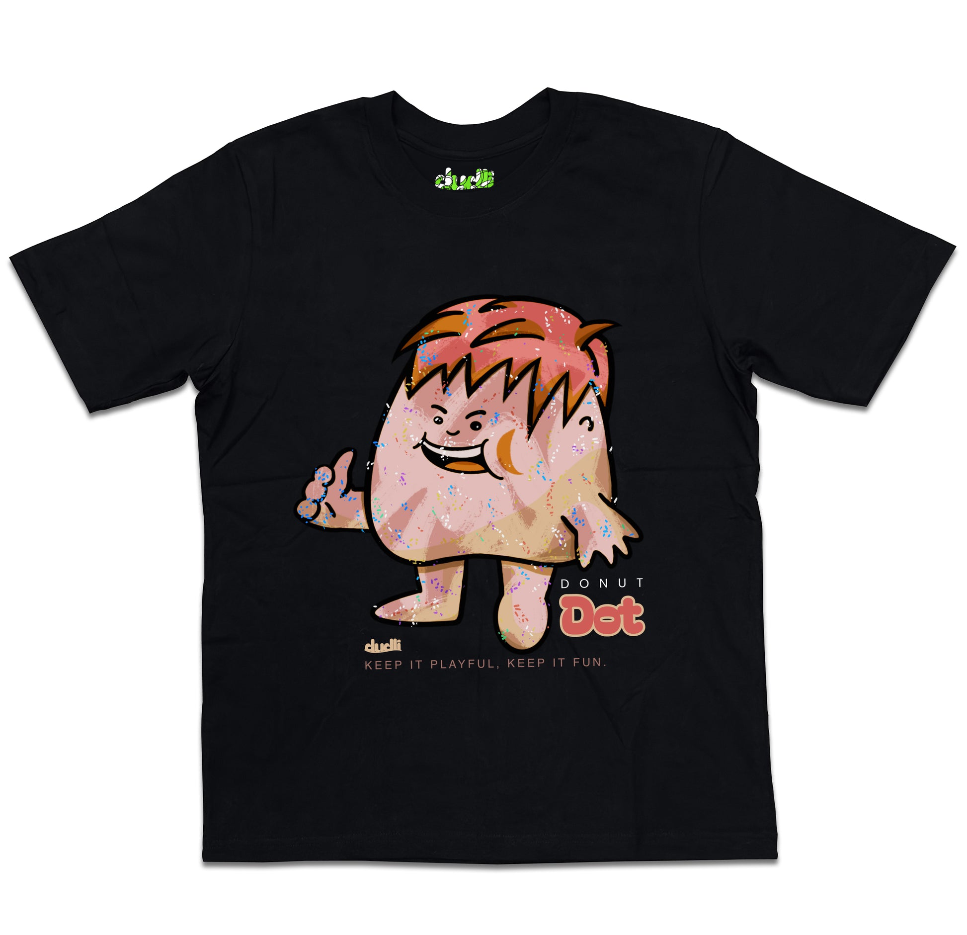 Dudli Playful Graphic Tshirts - Dot Lab - Donut Dot - oversized_fit