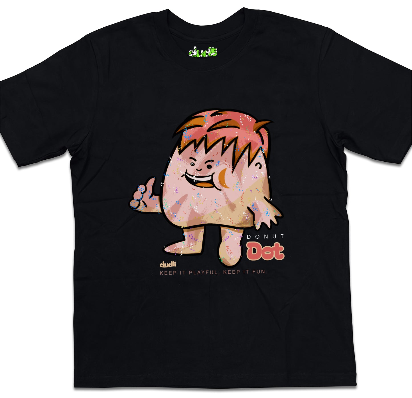 Dudli Playful Graphic Tshirts - Dot Lab - Donut Dot - oversized_fit