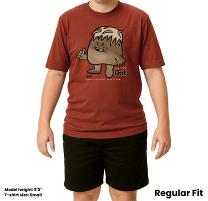 Dudli Playful Graphic Tshirts - Dot Lab Latte Dot - Brick - regular_fit