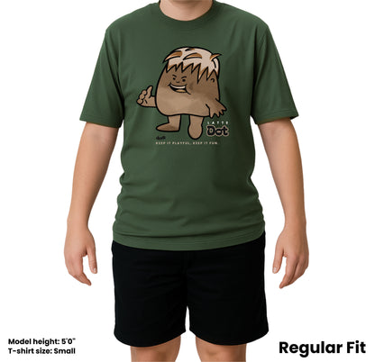 Dudli Playful Graphic Tshirts - Dot Lab Latte Dot - Moss - regular_fit