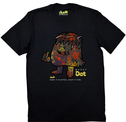 Dudli Playful Graphic Tshirts - Dot Lab Messy Dot - Black - regular_fit