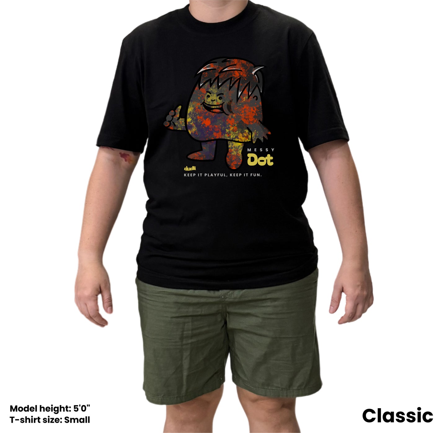 Dudli Playful Graphic Tshirts - Dot Lab Messy Dot - Black - regular_fit
