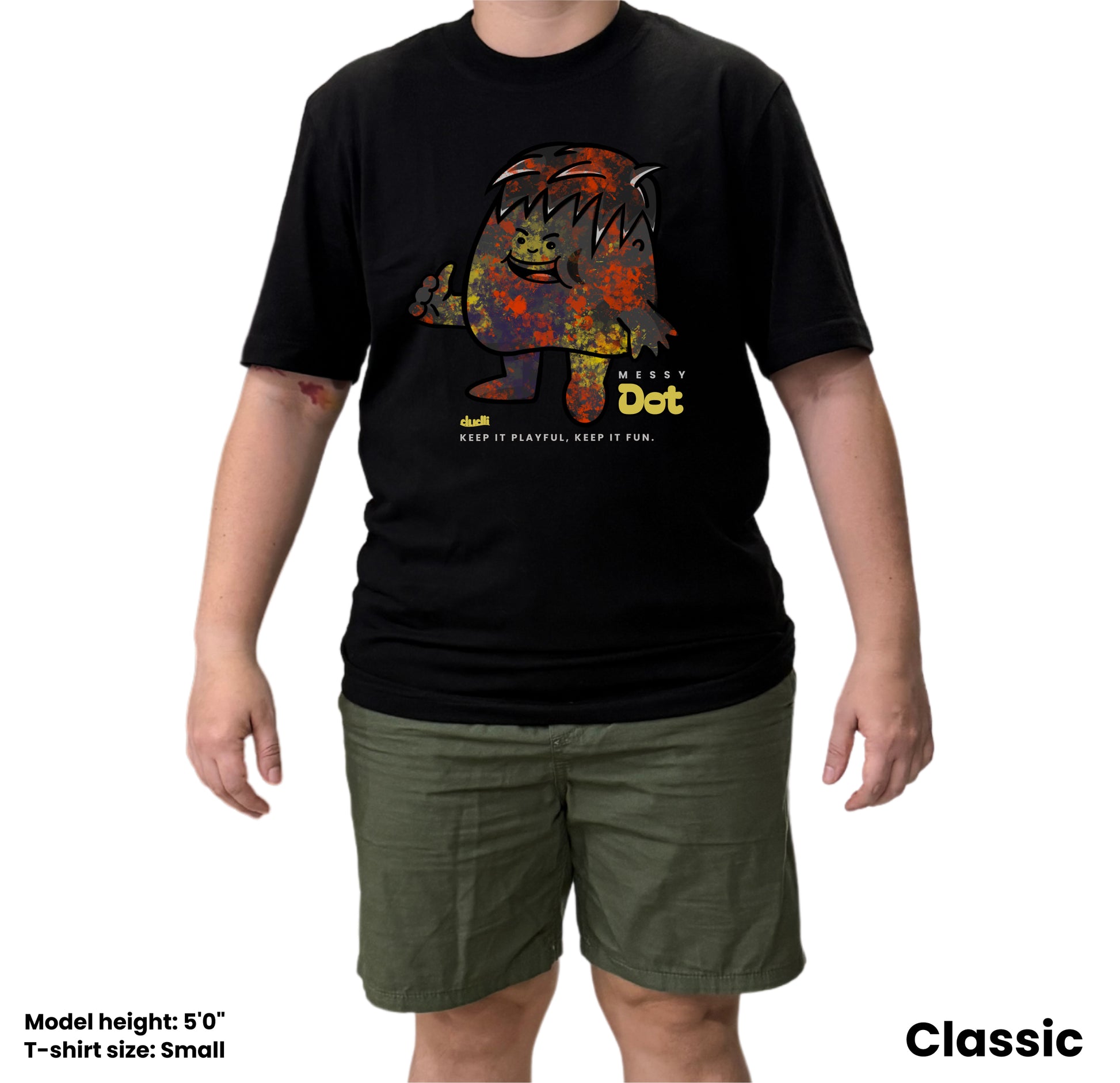 Dudli Playful Graphic Tshirts - Dot Lab Messy Dot - Black - regular_fit