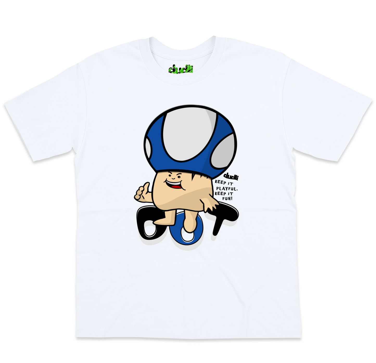 Dudli Graphic Tees - Mush Dot - Load | White - oversized_fit