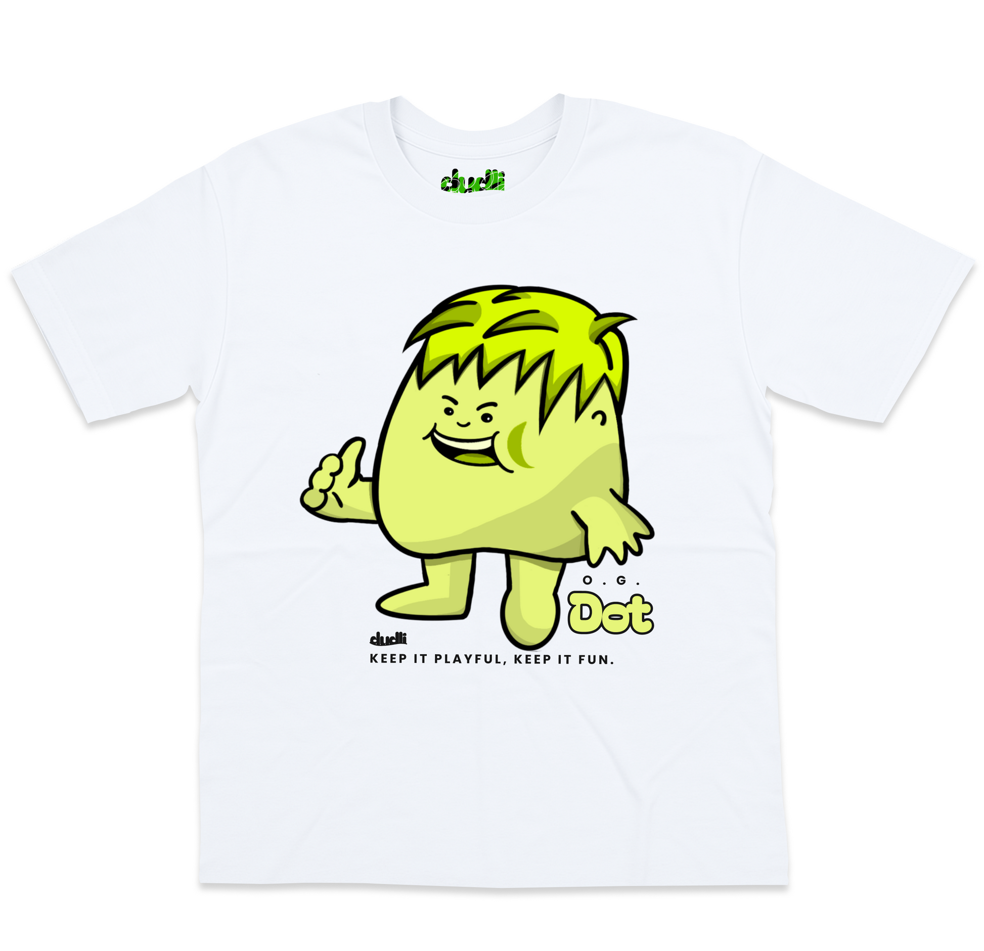 Dudli Graphic Tees - OG Dot (Dot Lab) - White - oversized_fit