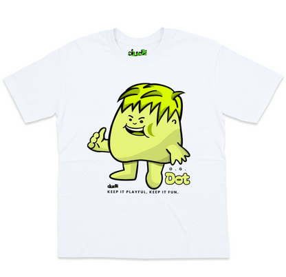 Dudli Graphic Tees - OG Dot (Dot Lab) - White - oversized_fit