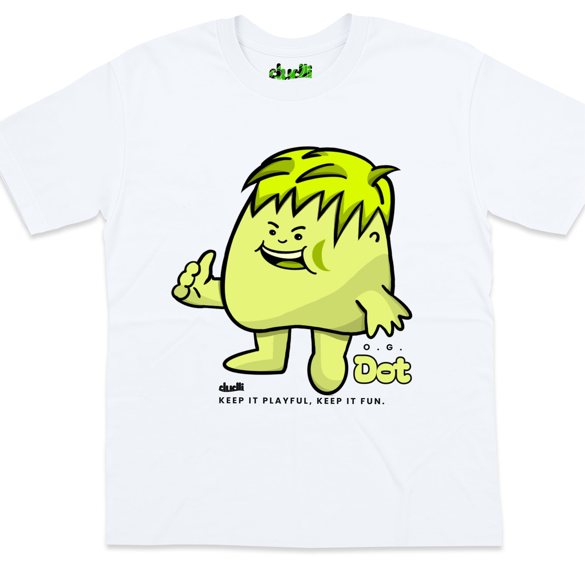 Dudli Graphic Tees - OG Dot (Dot Lab) - White - oversized_fit