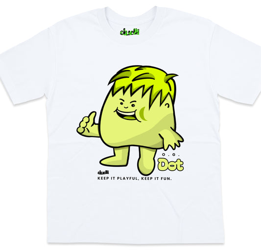 Dudli Graphic Tees - OG Dot (Dot Lab) - White - oversized_fit
