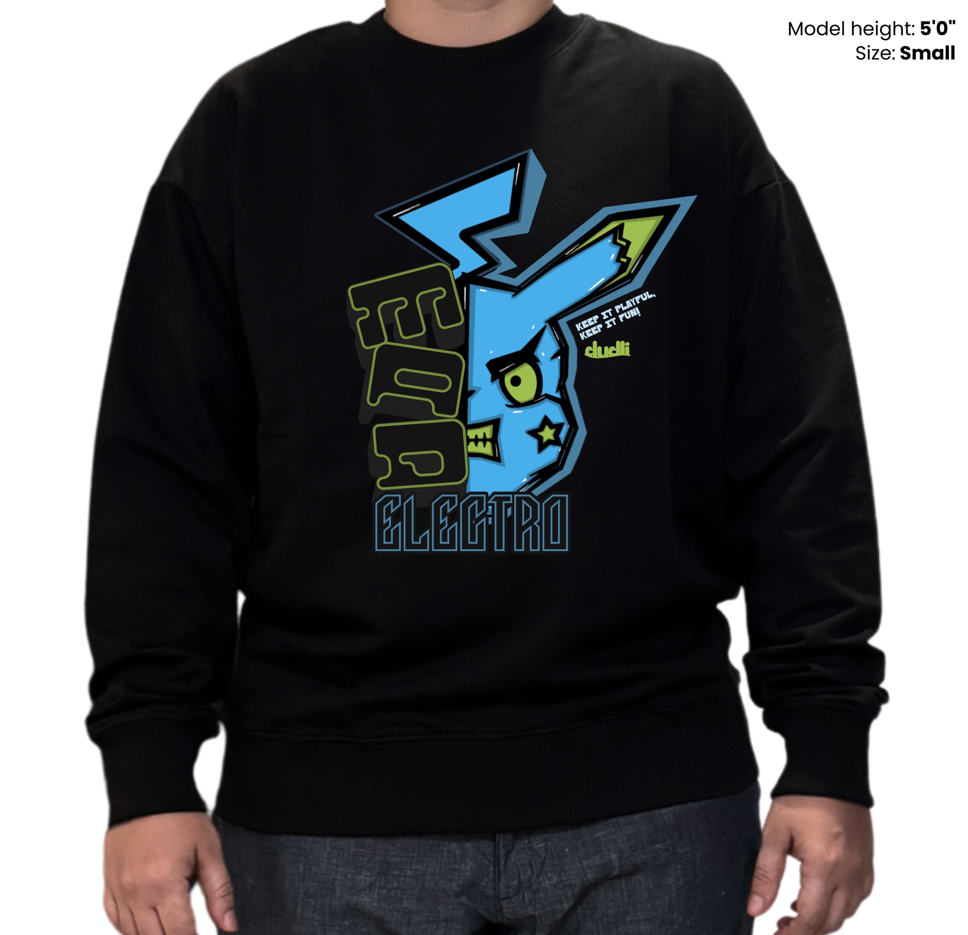 Dudli Graphic Sweatshirt - MAD ELECTRO - Arctic Charge
