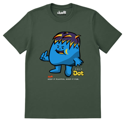 Dudli Playful Graphic Tshirts - Dot Lab Volt Dot - Moss - regular_fit