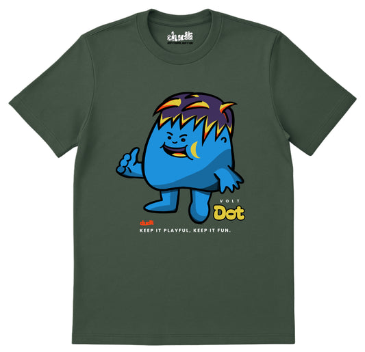 Dudli Playful Graphic Tshirts - Dot Lab Volt Dot - Moss - regular_fit